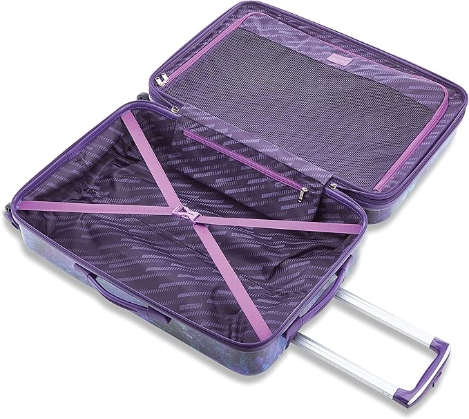American Tourister Moonlight Hardside Expandable Luggage with Spinner Wheels, Cosmos, Checked-Large 28-Inch