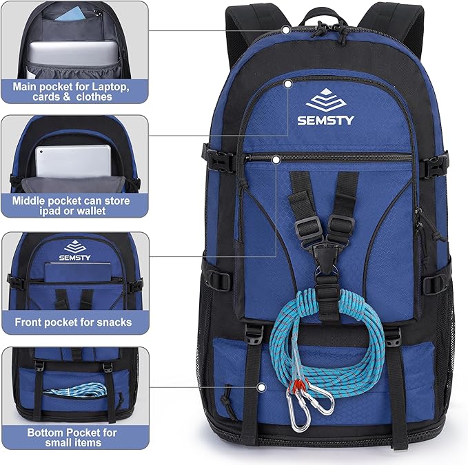 40L/50L Expandable Hiking Backpack for Men and Women, Travel Camping Backpack Flight Approved