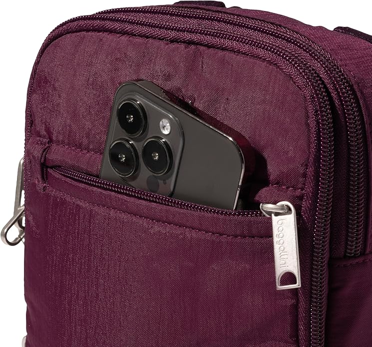 Baggallini Securtex® Anti-theft Mini Everything Crossbody Bag, 6.3"x8.25" Rfid, Locking Zippers & Cut-resistant Strap