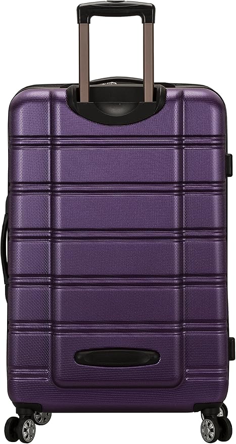 Rockland Melbourne Hardside Expandable Spinner Wheel Luggage, Purple, Checked-Large 28-Inch