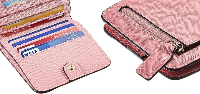 Toughergun Women’s Small Slim Leather Wallet with RFID Protection, Compact Bifold Mini Purse with Clear ID Window