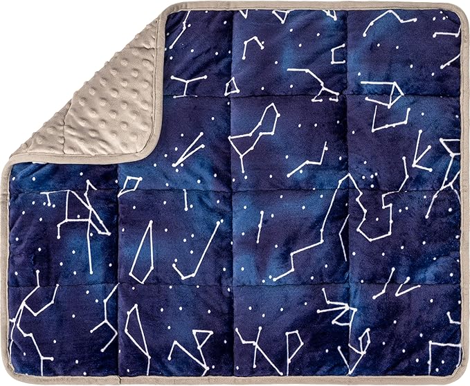 Florensi Weighted Lap Pad - 3 lb, Blue Constellations - Deep Pressure Relief Sensory Blanket for Kids - Portable Travel Weighted Blanket