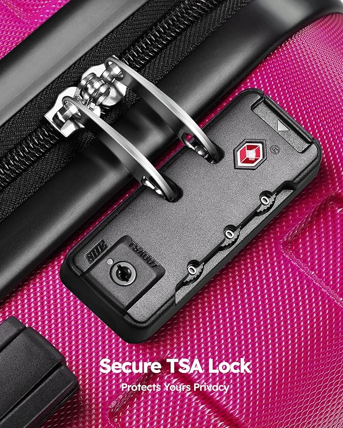 Suitour Luggage set 3 piece,Hardside Lightweight Suitcase Set with Spinner Wheel TSA Lock,20 24 28 inch Travel Suitcase