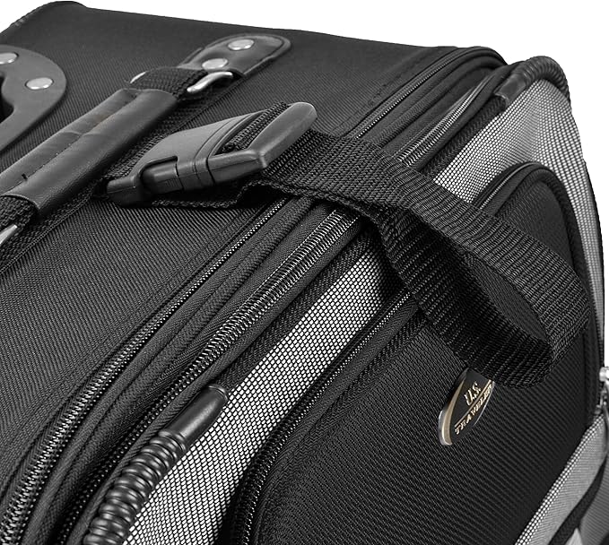 U.S. Traveler New Yorker Lightweight Expandable Rolling Luggage, Black, 4-Piece Set