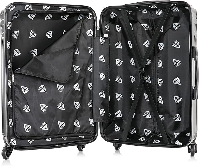 InUSA VASTY Luggage with Spinner Wheels | Durable Lightweight Hardshell Suitcase,Travel Sets with Handle and Trolley | (20in, 24in, 28in) 3 Piece Luggage Set | Black