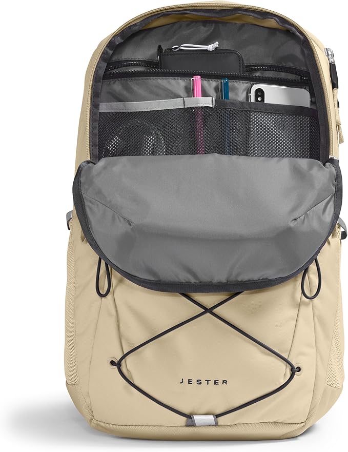 The North Face Women's Jester Everyday Laptop Backpack - Commuter Travel Bag, Laptop Sleeve, Water-Repellent, Gravel/TNF Black, One Size