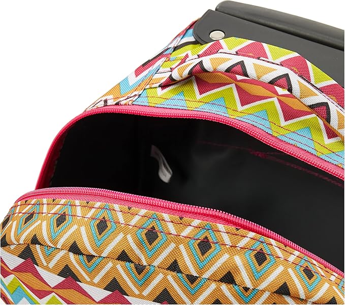 Rockland Double Handle Rolling Backpack, Tribal, 17"