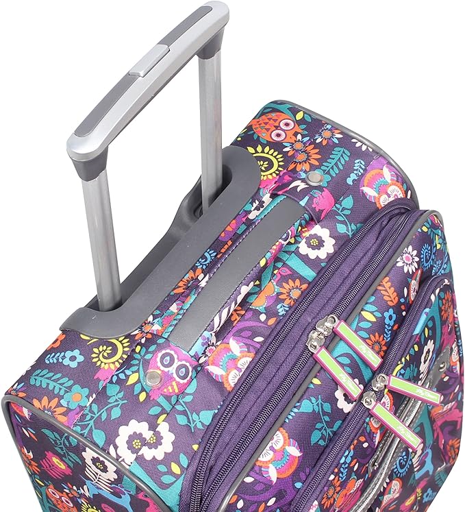 Lily Bloom Large Expandable Design Pattern Luggage With Spinner Wheels For Woman (28in, Wildwoods)