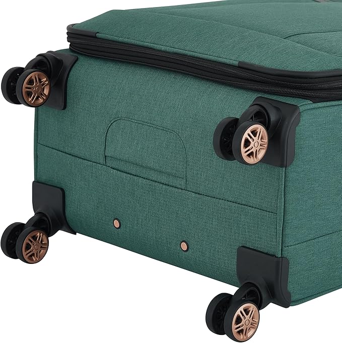 kensie Hudson Softside 3-Piece Spinner Luggage Set, Smoke Pine