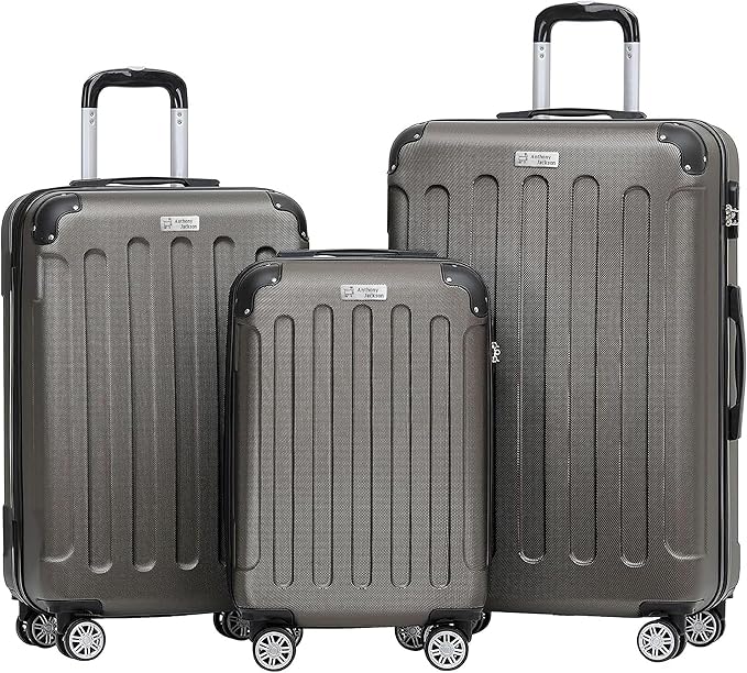 3 Piece ABS Luggage Set – Lightweight Suitcases with Spinner Wheels – 3 Different Sizes – TSA Lock – Hard Shell Travel Luggage for Men & Women