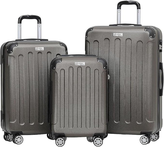 3 Piece ABS Luggage Set – Lightweight Suitcases with Spinner Wheels – 3 Different Sizes – TSA Lock – Hard Shell Travel Luggage for Men & Women