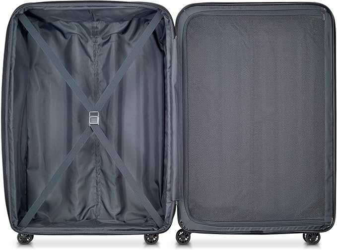 DELSEY PARIS Helium Aero Hardside Expandable Luggage with Spinner Wheels, Brushed Charcoal, Checked-Large 28 Inch