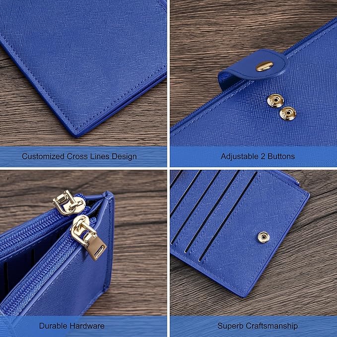 Travelambo RFID Wallet Women Large Size Bifold Multi Card Wallet Case with Zipper Pocke Credit Card Holder for Women