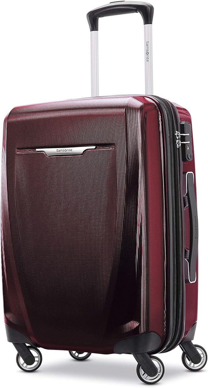 Samsonite Winfield 3 DLX Hardside Expandable Luggage with Spinners, Burgundy, Carry-On 20-Inch