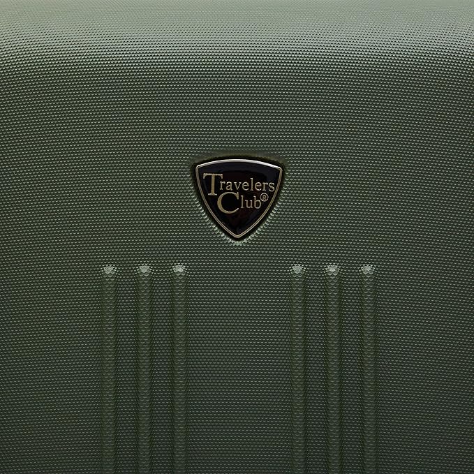 Travelers Club Chicago Hardside Expandable Spinner Luggage, Thyme Green, 22" Carry-On