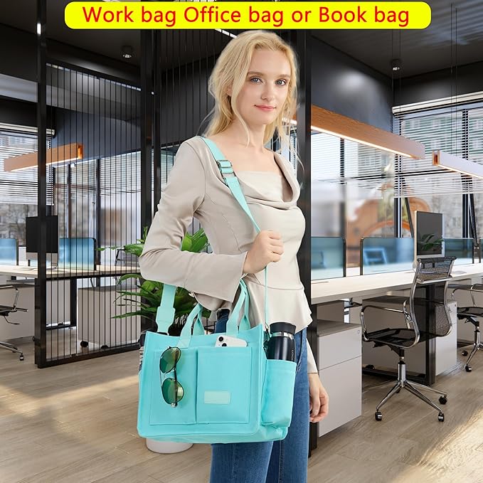 ZHMO Canvas Tote Bag for Women,Women's Bags Crossbody Bags Work Laptop Tote Bag Large Handbags Purse for Travel Nurse Teacher