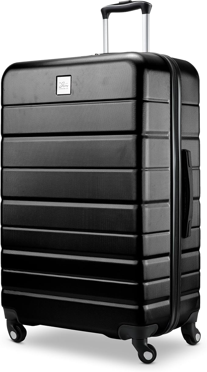 Skyway Epic 2.0 Hardside 4-Wheel Spinner, Lightweight Suitcase, Unisex, Stylish, Men and Women, 24-inch Medium Check-In, Black