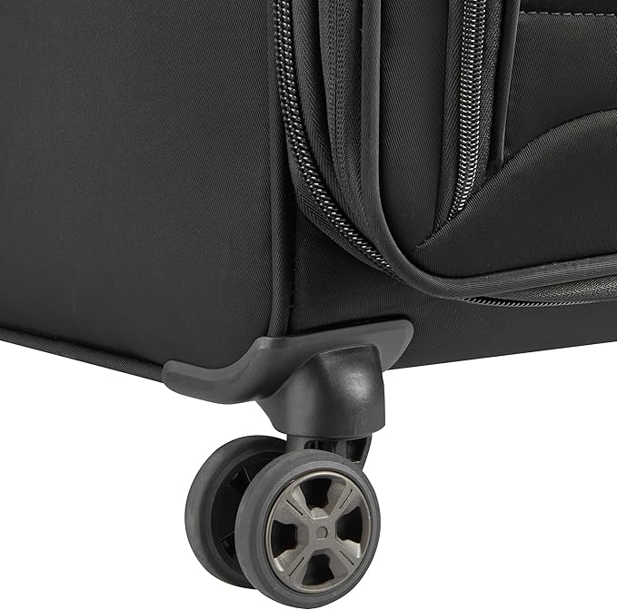 DELSEY PARIS Cruise 3.0 Softside Expandable Luggage with Spinner Wheels, Black, Checked-Large 28 Inch