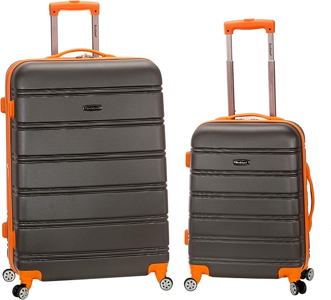 Rockland Melbourne Hardside Expandable Spinner Wheel Luggage, Charcoal, 2 Piece (20"/28")