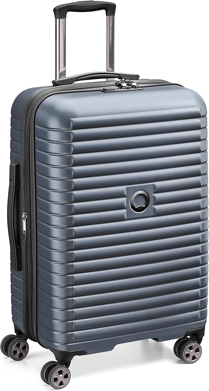 DELSEY PARIS Cruise 3.0 Hardside Expandable Luggage with Spinner Wheels, Graphite, Checked-Medium 24 Inch