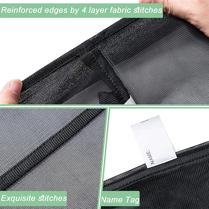 2 Pack Mesh Laundry Bags,Machine Washable Dirty Clothes Organizer with Drawstring and ID Tag, Large Laundry Hamper Liner Enough to Laundry Essentials for Travel, Sports（28" x 40",Black+White)