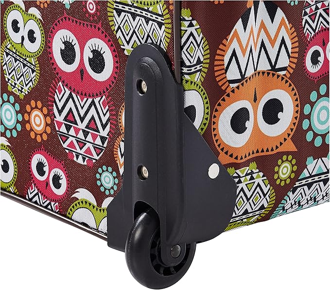 Rockland Jungle Softside Upright Luggage Set, Expandable, Owl, 4-Piece (14/29/24/28)