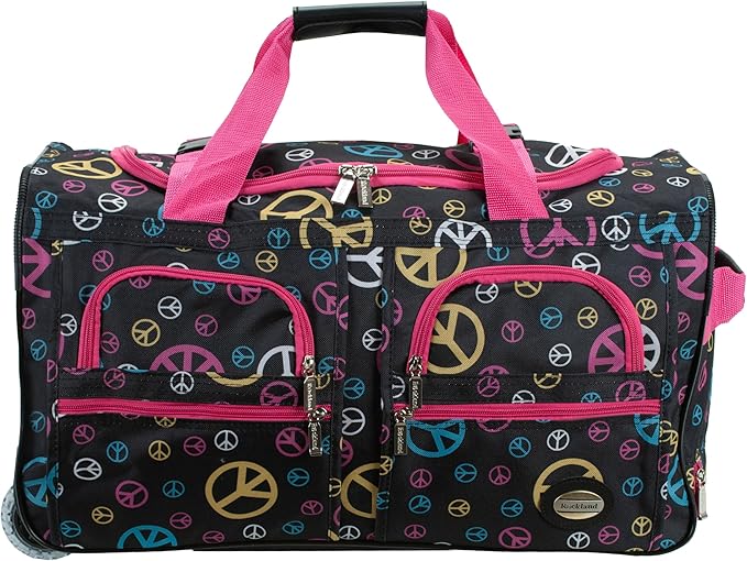 Rockland Rolling Duffel Bag, Black, 22"