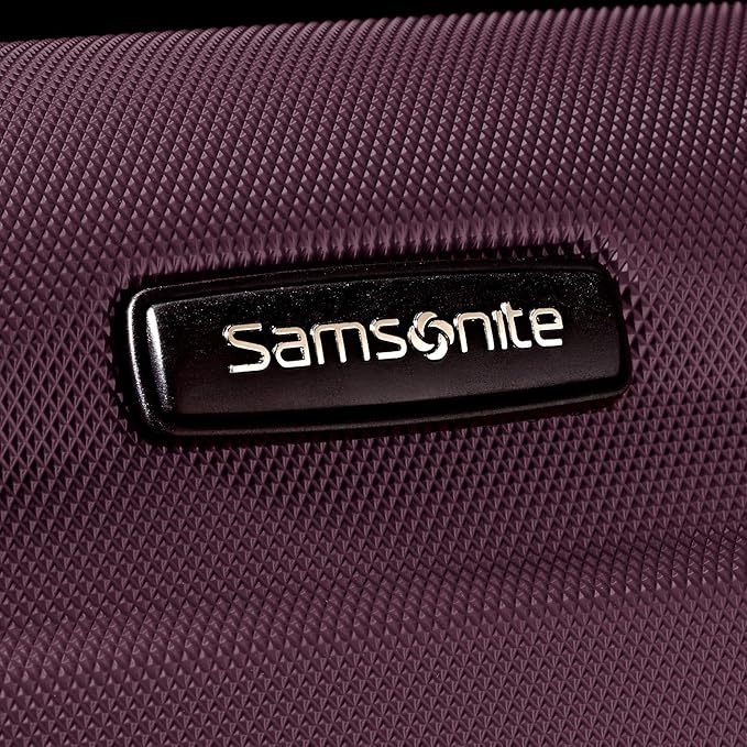 Samsonite Omni PC Hardside Expandable Luggage with Spinner Wheels, Purple, Checked-Large 28-Inch