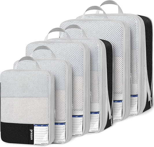 Compression Packing Cubes for Travel, Lightweight Vacation Travel Essentials, Travel Accessories for Suitcase Organizer Bags Set, Durable Luggage Organizer