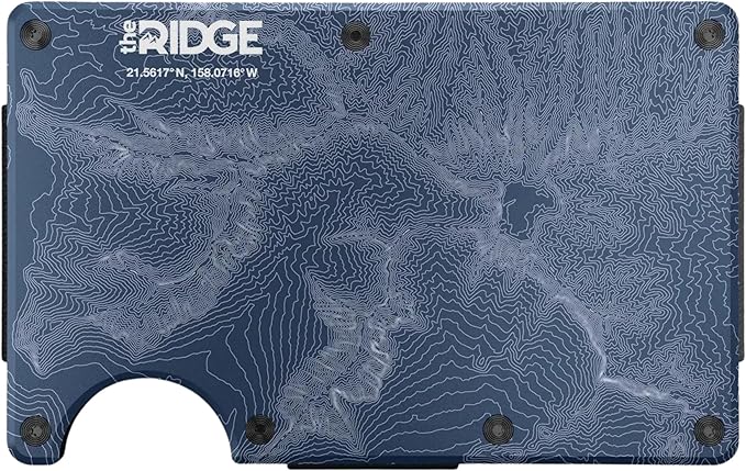 Ridge Wallet for Men - Slim Minimalist Compact Wallet and Card Holder, RFID Protected Front Pocket Wallets for Men with Integrated Cash Strap