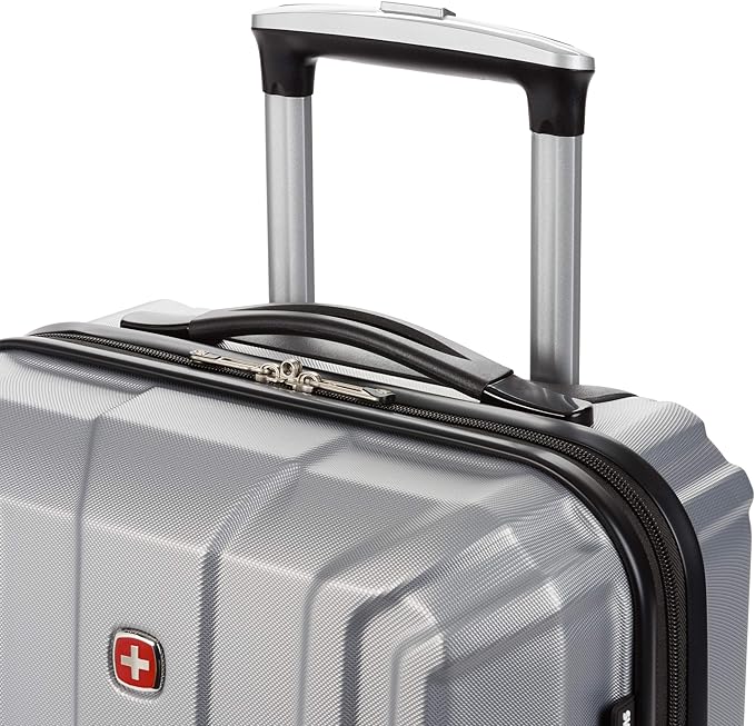 SwissGear 3750 Hardside Luggage with Spinner Wheels, Silver, Carry-On 18.5-Inch