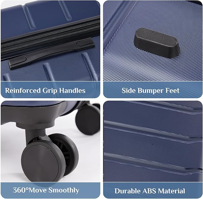 OLIXIS 29 Inch Luggage, Hardside Checked Suitcase with Spinner Wheels, Lightweight ABS Hard Shell Travel Luggage, TSA Approved Lock, Expandable Large Suitcase for Business & Travel–Blue