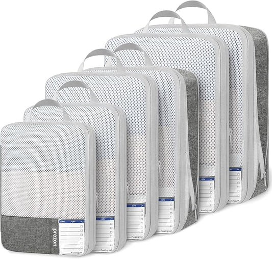 Compression Packing Cubes for Travel, Lightweight Vacation Travel Essentials, Travel Accessories for Suitcase Organizer Bags Set, Durable Luggage Organizer