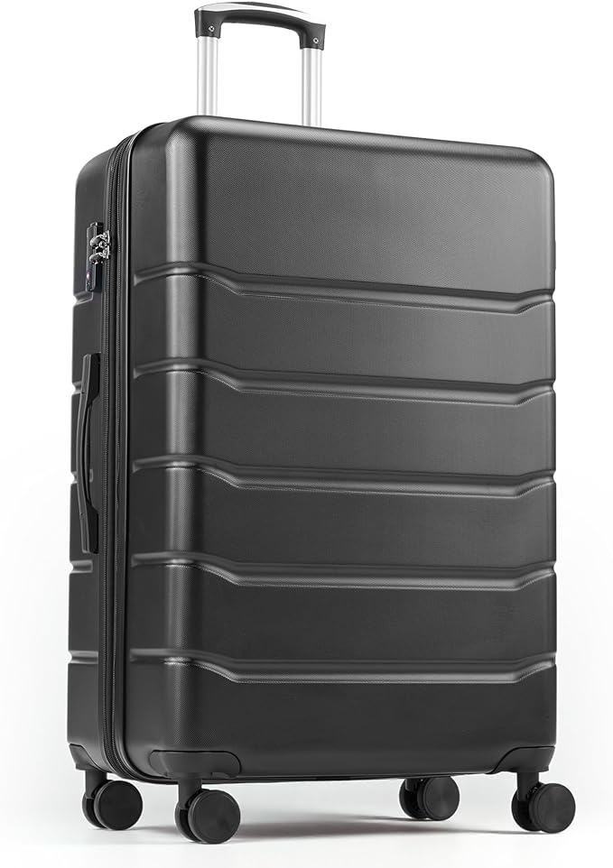 HealSmart Hardside Carry-On Luggage, Expandable Portable Hardshell Luggage with Spinner Wheels, Lightweight Suitcase TSA Lock, 20 Inch, Black