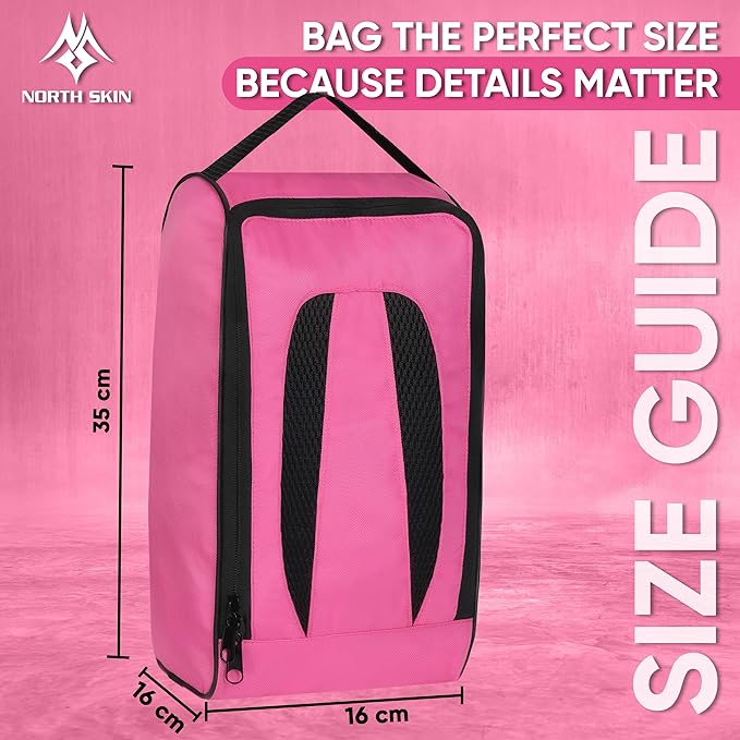 Shoe Bag Waterproof Sports Golf Boot Bag | Odor-Resistant Gym Kit Organiser Storage | Hiking Travel Dust-Proof Storage Bag for Wellington, Cowboy, Football, Rugby, Cricket Shoe (Pink)