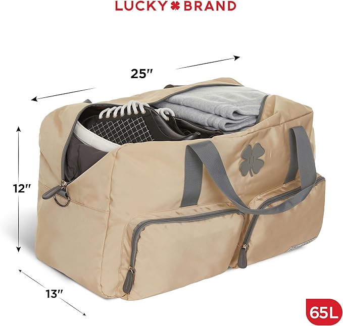 Lucky Travel Duffel Bags 65L, Gym Bag, Travel Bag & Large Duffle Bag for Men, Foldable Overnight Weekender Bags for Women & Men with Adjustable Shoulder Strap,