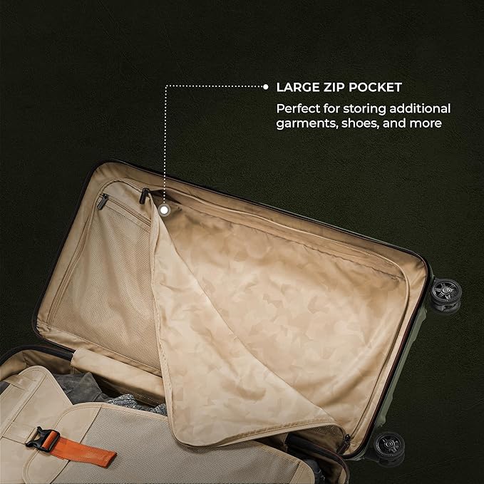 Briggs & Riley 32" Extra Large Trunk Spinner - Checked Luggage for Travel, Suitcases with Wheels, Hardside Rolling Bag for Men & Women, Self-Repairing Zipper - Torq Collection, Hunter Green