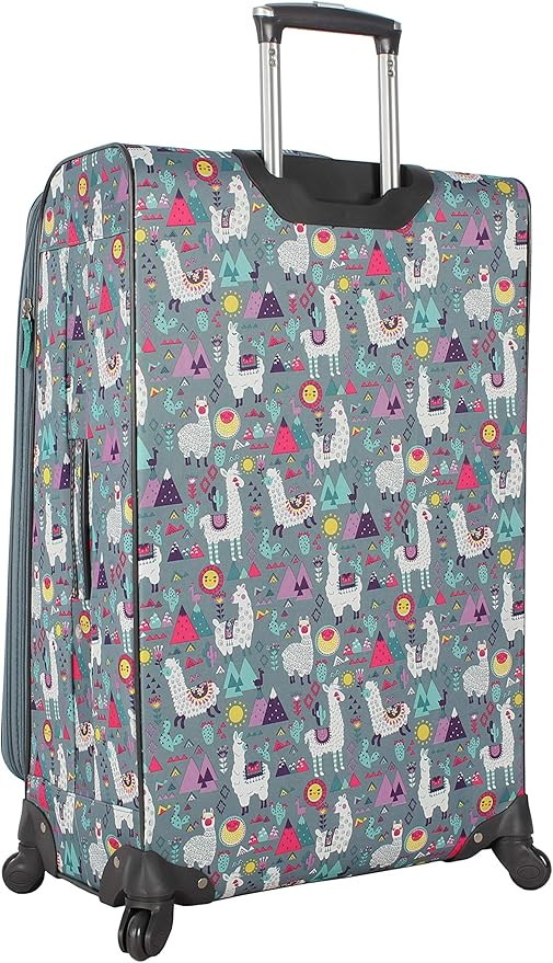 Lily Bloom Design Pattern 28" Luggage Softside Expandable With Double Spinner Wheels, Large Lightweight Suitcase Checked Bag For Women