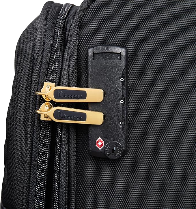 It Luggage Glimmering 28" Softside Checked 8 Wheel Expandable Spinner, Black