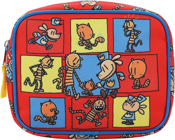 Bioworld Dog Man Character Squares 4-Piece Youth Travel Set Carry on luggage
