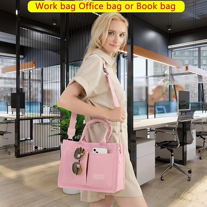 ZHMO Canvas Tote Bag for Women,Women's Bags Crossbody Bags Work Laptop Tote Bag Large Handbags Purse for Travel Nurse Teacher