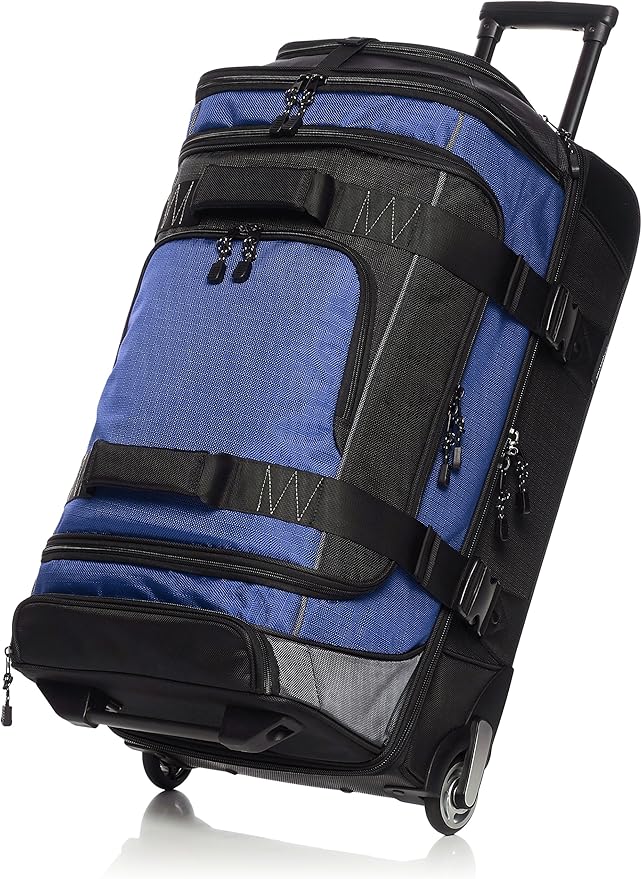 Amazon Basics Ripstop Wheeled Duffel, 30 Inch - Blue