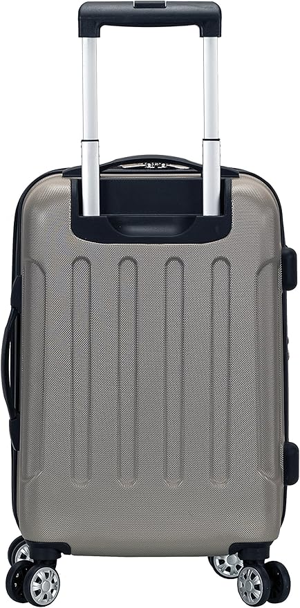 Rockland London Hardside Spinner Wheel Luggage, Silver, Carry-On 20-Inch