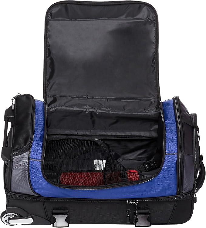 Amazon Basics Ripstop Wheeled Duffel, 30 Inch - Blue