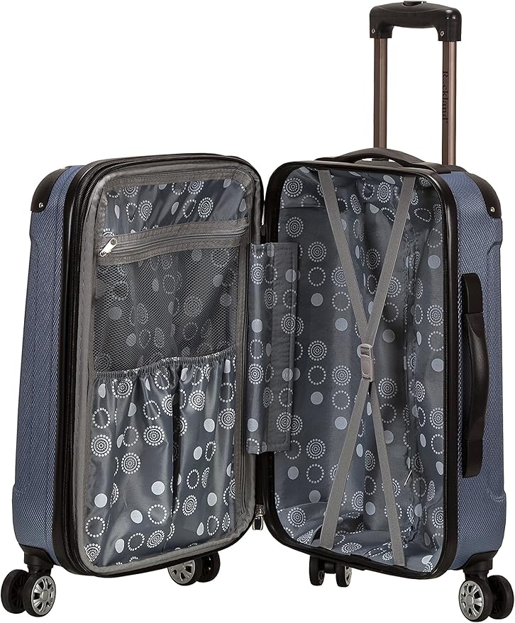 Rockland London Hardside Spinner Wheel Luggage, Blue, Carry-On 20-Inch