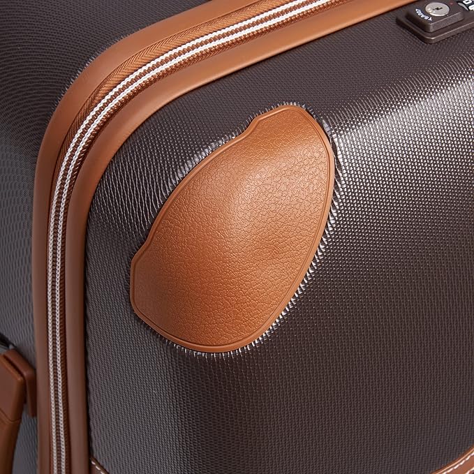 DELSEY PARIS Chatelet Air 2.0 Hardside Luggage with Spinner Wheels, Chocolate Brown, Checked-Medium 24 Inch