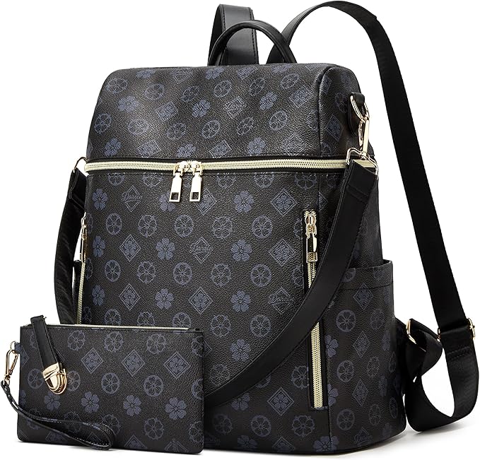 Makes Backpack Purse for Women PU Leather Travel Satchel Handbag Convertible Design Bag with Purse
