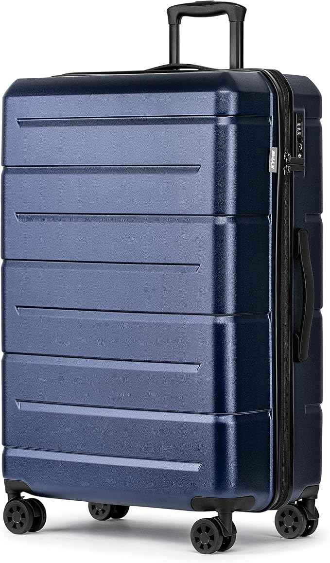 KYME Large Suitcases with Wheels Hardshell 28 Inch Luggage TSA Approved Big Checked Luggage Durable Travel Rolling Suitcase for Women Men Navy