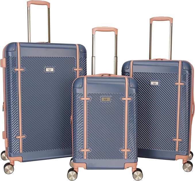 Dockers Spectra Hardside Expandable 8-Wheel Spinner Checked Luggage, 3-Piece Set, India Ink