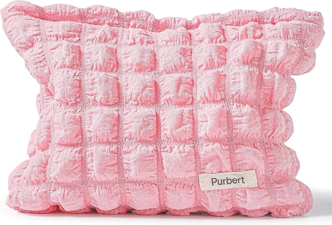 Makeup Bag, Bubble Cloud Travel Cosmetic Bag Organizer, Large Capacity Toiletry Make Up Bags with Zipper for Women and Girls, Pink